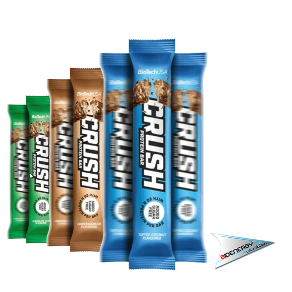 Biotech-CRUSH BAR (Conf. 12 barrette da 64 gr)   Cioccolato e Nocciola  